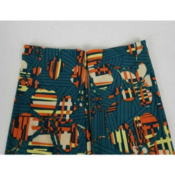 New LuLaRoe One Size Leggings Jade With Multi-Color Jungle Floral Design - Picture 5 of 6